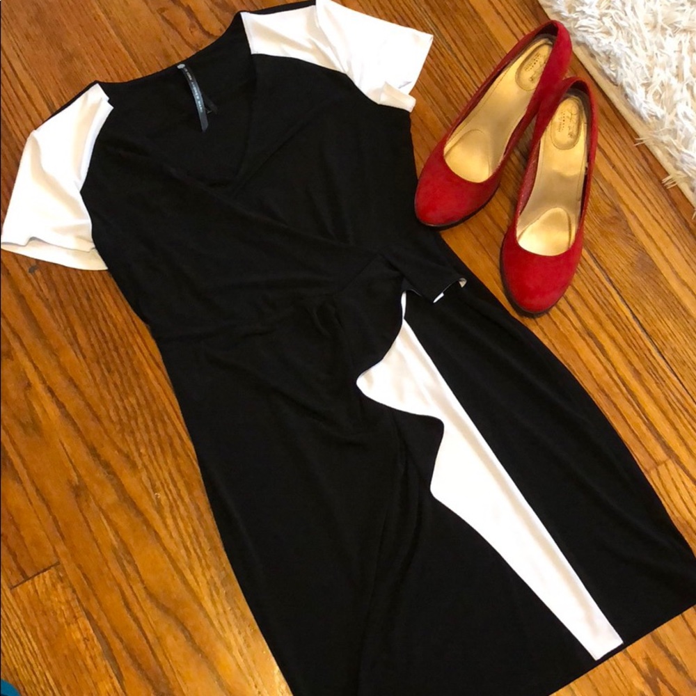 Black & White Dress w/ Ruffle